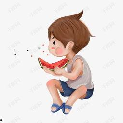 动漫头像小孩吃瓜视频